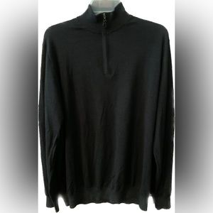 Alan Paine England Sweater XL Men’s Luxury Cashmere Cozy Silk Wool Black Jumper